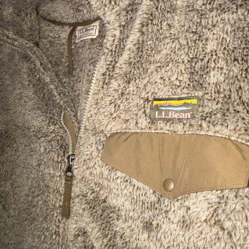 Men's Land's End High Pile Zip up Fleece Jacket‎ Brown XL Tall